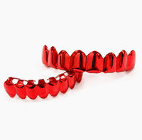 Grillz dentaire en alliage avec cristaux scintillants, style dent de vampire, pour dents supérieures et inférieures, style Hip Hop, bijoux de corps tendance, vente en gros