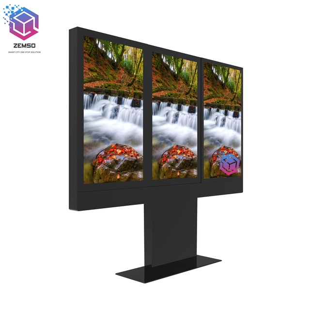 High Brightness 3500 Nits Outdoor Triple Screen Lcd Digital Drive-thru Menu Boards Outdoor Advertising Lcd Display