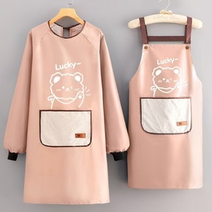Waterproof Long Sleeve <b>Apron</b> With Pocket Cartoon Design For Cooking <b>Kitchen</b> Use - Product Image 4