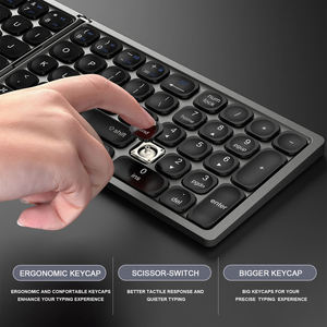 Clavier sans fil pliable portable de voyage, allemand, espagnol, français, anglais, USB C rechargeable, clavier Bluetooth pour iPad, tablette - Product Image 3