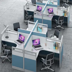 Mesa de trabajo moderna para centro de llamadas, muebles de oficina, mesa de partición de escritorio