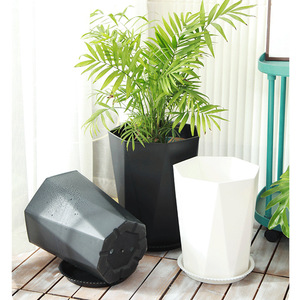Grand pot de fleur en losange vert en <span class=keywords><strong>plastique</strong></span> de style européen <span class=keywords><strong>jardinière</strong></span> de conception simple pour bureau de salon - Product Image 2