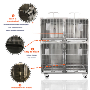Jaula Veterinaria de Acero Inoxidable para Perros, Combinada con Hotel para Mascotas, para Hospitales y Clínicas de Animales - Product Image 5