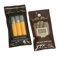 Emballage personnalisé en sachet plastique pour cônes de feuilles de cigares, sac refermable avec fenêtre, résistant à l'humidité et anti-odeur