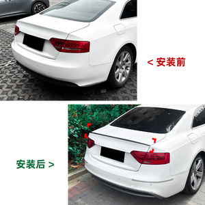 Audi A5 8T Coupe Rear Spoiler Piano <b>Black</b> Carbon Fiber Texture ABS Ducktail <b>Trunk</b> Lip 2007-2016 S5 Models - Product Image 3