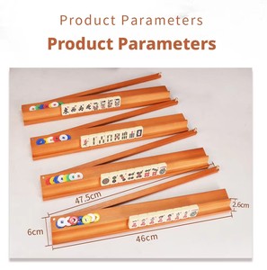 Support de rangement pour tuiles de Mahjong en bois massif, avec bâton de poussée, pliable et portable, règle de Mahjong pour jeu de table - Vente en gros usine - Product Image 6