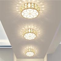 Passerelle moderne entrée ronde led plafonnier salon foyer couleur claire changeable cristal plafonnier pour allée