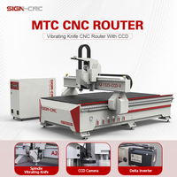 Router CNC de 3 Ejes 1300x2500mm con Cámara CCD y Cuchilla Oscilante para Corte de Cuero, Tela y Materiales Flexibles