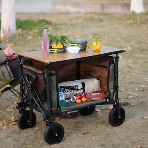 Commercio all'ingrosso di alta qualità pieghevole portatile camion a mano per campeggio all'aperto trekking prato spiaggia carrello carrello con tavolo - Product Image 6