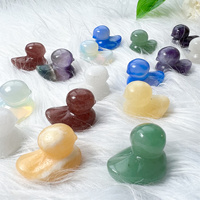 Pato amarillo de cristal, piedra curativa de cuarzo, pato de goma