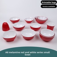 Bol à riz et à soupe jetable en mélamine A8, couleur unie moderne, haute qualité, kit d'ustensiles pour fêtes, restaurants commerciaux, petite vaisselle en porcelaine