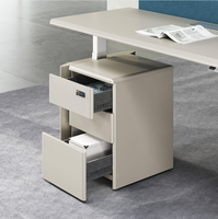 Poste de travail moderne ergonomique pour 4 personnes, bureau modulaire à hauteur réglable électriquement, cloison acoustique en tissu