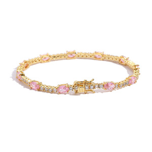 Pulsera de tenis para mujer con diseño de huevo de colores de 4mm x 6mm, joyería de color estilo hip-hop de 2mm, collar de moda Tanjing Lijing - Product Image 2