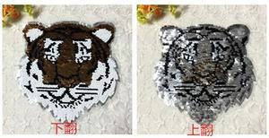 แพทช์ปักลายเสือแบบพลิกกลับได้ ขนาด 20 ซม. สำหรับเสื้อผ้าเด็กและหมวก ขายดี ตลก น่ารัก เป็นมิตรกับสิ่งแวดล้อม รีดติดได้ - Product Image 3