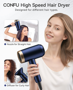 Ensemble <span class=keywords><strong>de</strong></span> sèche-cheveux Confu avec moteur à courant continu couvercle avant en céramique avec fonction ionique outil 3 outils <span class=keywords><strong>de</strong></span> coiffure sèche-cheveux puissant avec 1800W - Product Image 4