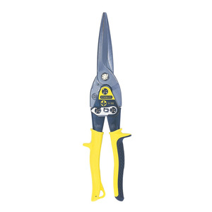 Stanley Industrial Grade <b>Long</b> Nose <b>Shears</b> 14-566 Carbon Steel Cutting Aviation Snips with Soft Grip Plastic <b>Handles</b> Yellow - Product Image 1