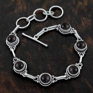 Gorgeous <b>Solid</b> 925 Sterling <b>Silver</b> Black Onyx Gemstone Tennis <b>Bracelet</b> Lock Shape Handmade Fine <b>Silver</b> Jewelry-Unisex Gift - Product Image 2