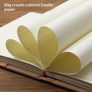 Cuaderno Magnético Vintage A5 de Tapa Dura en Cuero PU, 100 Hojas, 15*15cm, Cuadrado, con Hilo Dorado, para Oficina y Escuela - Product Image 4