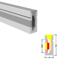 Bande LED néon blanche à profil mince de 5 mm, 4x10 mm, 11 W, 24 V avec câble rouge et noir pour vitrine de magasin et éclairage de musée
