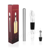 Cheerfast – Bâtonnet refroidisseur de vin 3-en-1 en acier inoxydable, accessoires pour le vin, ensemble de bâtonnets refroidisseurs instantanés pour le vin