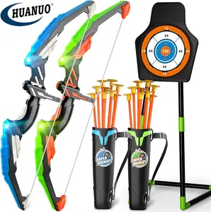 Toy Kids Bow and Arrow Archery Bow Set Outdoor Game Toys with Light-up LED Includes 20 Arrows Standing Target & Quiver