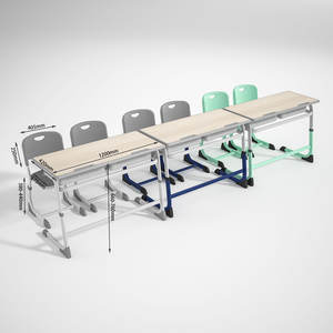 Cómodo juego ajustable de <span class=keywords><strong>escritorio</strong></span> y silla doble <span class=keywords><strong>para</strong></span> estudiantes <span class=keywords><strong>para</strong></span> <span class=keywords><strong>dos</strong></span> <span class=keywords><strong>personas</strong></span> Muebles y equipos escolares - Product Image 3