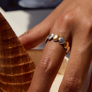 Ensemble de bagues en forme d'étoile de mer et de coquillage, forme géométrique, en acier inoxydable, bijoux de fête unisexes - Product Image 4