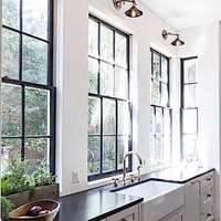 Ventana Corredera Vertical de Aluminio con Rejilla Negra, Estilo Americano, Tamaño Personalizado