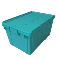 Bacs de rangement en plastique robustes JOIN avec couvercle attaché, empilables et emboîtables, pour entrepôt industriel