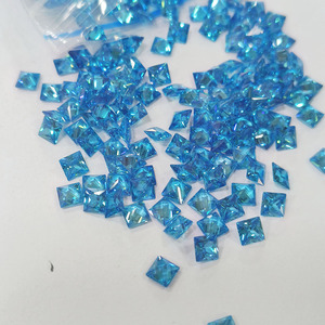 Zircone cubique synthétique taille princesse, pierres précieuses carrées en aigue-marine CZ pour la fabrication de bijoux - Product Image 4