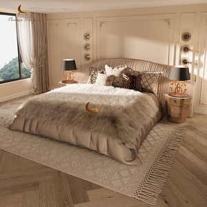 Modern Italian Style Luxurious Eco-Friendly Comfortable Upholstered Genuine Leather Soft <b>Bed</b> King <b>Size</b> Wooden - Product Image 3