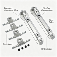Châssis de patins à roulettes en aluminium à quatre roues, cadre double rangée avec support de frein, pièce de rechange pour chaussures de roller