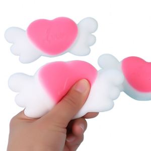New Style 11cm Heart-Shaped Wings <b>Squishy</b> Toy TPR Material for 5-7 Years Old Kids Creative Stress Relief Gift Easy Mood Fun - Product Image 1