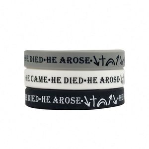 Pulseras de Silicona con Frases Inspiradoras de la Biblia, Brazaletes de Goma con Creencias Religiosas para Eventos, Fiestas, Promociones, Logotipo Personalizado - Product Image 1