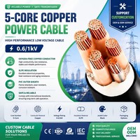 Cable de Alimentación Eléctrico Personalizado de 5 Núcleos 0.6/1kV YJV XLPE PVC de Cobre para Construcción y Suministro Eléctrico Industrial