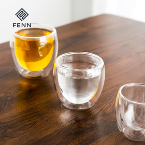 FENN Tazza da Tè in Vetro Borosilicato <span class=keywords><strong>a</strong></span> <span class=keywords><strong>Doppia</strong></span> <span class=keywords><strong>Parete</strong></span>, Design Unico, Tazze Trasparenti per <span class=keywords><strong>Espresso</strong></span>, Idea Regalo - Product Image 4