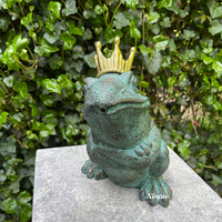 Statue de fontaine d'eau de Prince de grenouille de bronze de jardin extérieur pour la piscine