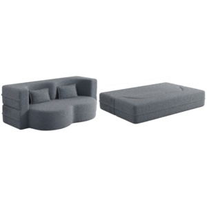 Modernes Konvertierbares Stoff-Schaumstoff-Schlafsofa mit 2 Kissen Umweltfreundliches Verstellbares Tragbares Design 15 Zoll Vollgröße Klappbar - Product Image 3