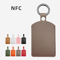 Porte-clés de voiture en cuir suédé avec logo personnalisé, support NFC pour clé de voiture, étui pour carte d'accès, porte-clés