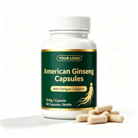 Capsules de Ginseng Américain OEM – Complément Herbal Premium pour le Soutien Immunitaire, l'Énergie, la Réduction du Stress et la Santé Quotidienne pour Hommes et Femmes