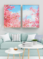Peinture sur toile murale absorbant le son peinte à la main pour la maison, l'hôtel, le bureau, utilisant des panneaux acoustiques en feutre PET