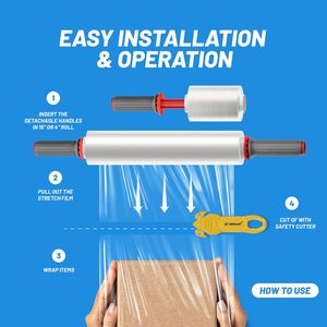 X-<b>Wrap</b> Stretch <b>Wrap</b> 15 In X 1000 Ft With 2 Mini Rolls 4 In X 400 Ft Universal Handle Safety Cutter 1800 Ft Total - Product Image 5