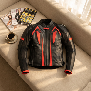Traje de Motociclismo Personalizado Unisex, Transpirable, Resistente al Viento, Talla Grande, de Cuero Vacuno Negro, 2 Piezas, con Impresión Digital - Product Image 4