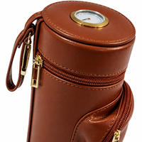 Personnalisable Classique En Cuir Laque Fermeture À Glissière Écologique Étanche À L'humidité Humidor Tube Cigare Voyage Cas De Stockage