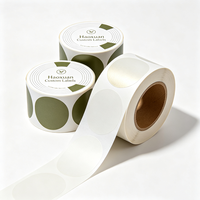 Etiquetas Adhesivas Redondas para Tapa de Contenedor de Té Haoxuan OEM, Papel Recubierto con Impresión UV Localizada para Empaquetado de Tapas de Frascos