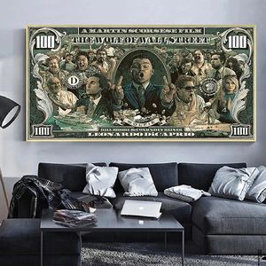 Decoración del hogar, grafiti del lobo de la pared, dinero de la calle, pintura Pop de 100 dólares, póster, imagen de dinero, lienzo artístico para pared - Product Image 4