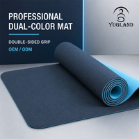 Tapete de Yoga Ortopédico Yugaland de Doble Color TPE, Tapete de Ejercicio Antideslizante de Alta Densidad para Fisioterapia, Proveedor de Fábrica al por Mayor