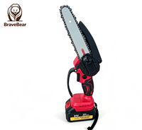 Mini-tronçonneuse électrique portable professionnelle industrielle BraveBear 21V, OEM, pour la découpe du bois, sans fil, à batterie lithium.