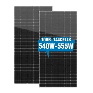 Mono Kristallijne Fotovoltaïsche 540W 545W 550W Zonne-Energie Panelen Met Tuv Certificaat Solar Dubbel Glas Eu Voorraad Grid Omvormer