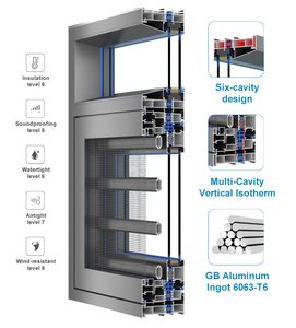 Portes et fenêtres en aluminium <span class=keywords><strong>à</strong></span> rupture de pont thermique, verre double couche, insonorisées, isolantes thermiquement, étanches, garantie 5 ans - Vente en gros usine - Product Image 5